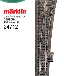 Desvío izquierdo esbelto Märklin, Cód. 24712